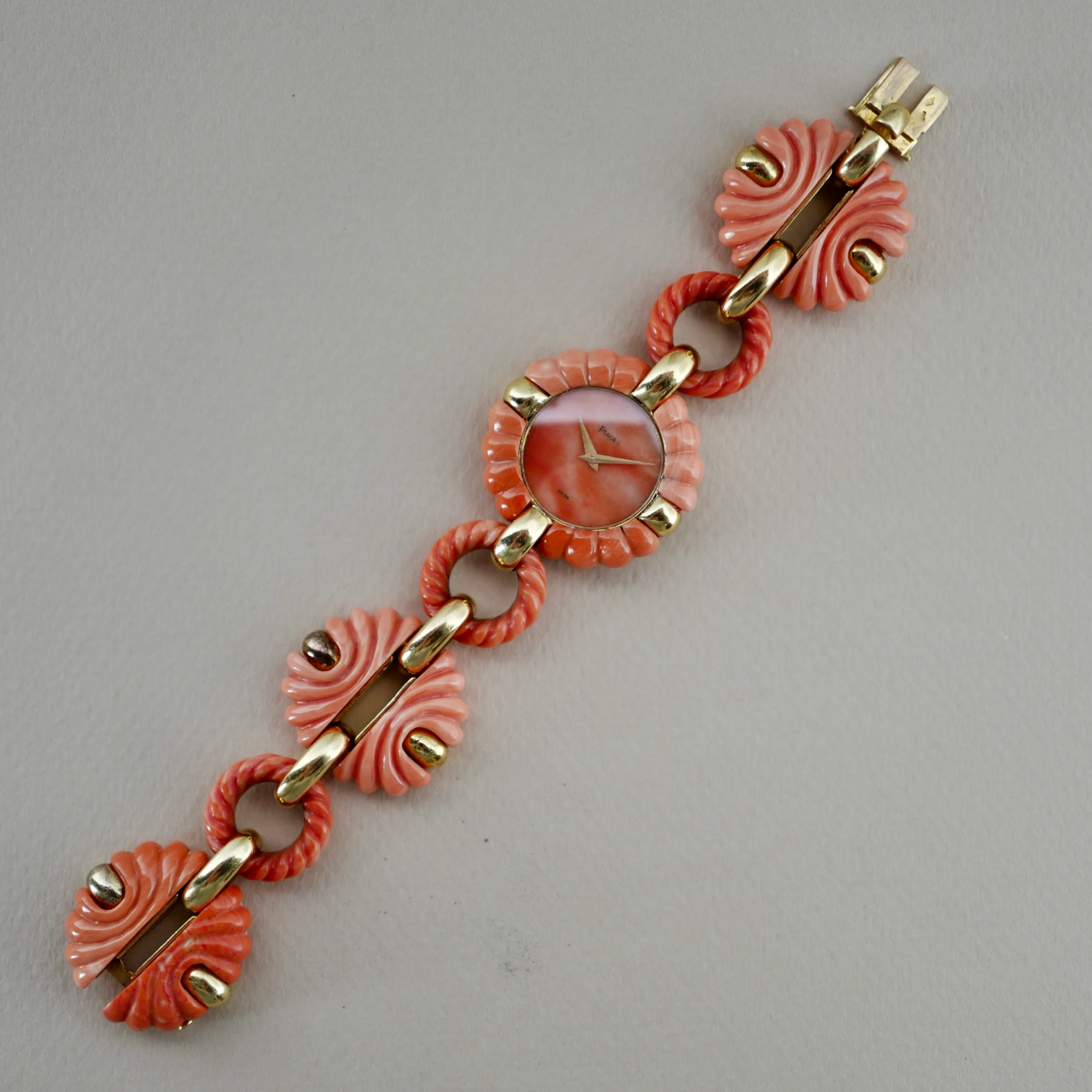 Piaget Yellow Gold Coral Watch by Andre Vassort Ref. 9921V89 - Image 4